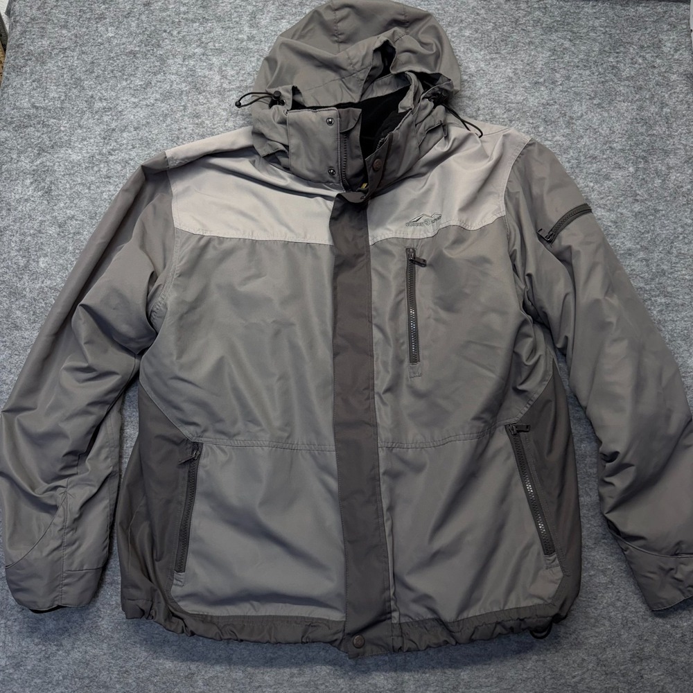 Suisse Sport Insulated Snowboard Jacket Mens Size XL Gray Fleece Lined Full Zip